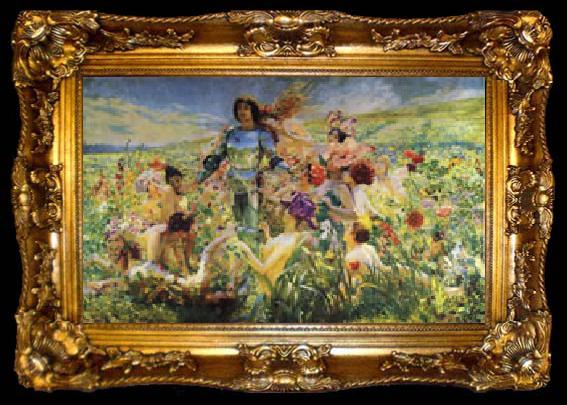 framed  Georges Rochegrosse The Knight of the Flowers(Parsifal), ta009-2